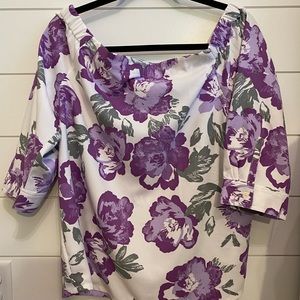 Banana Republic off the shoulder floral blouse